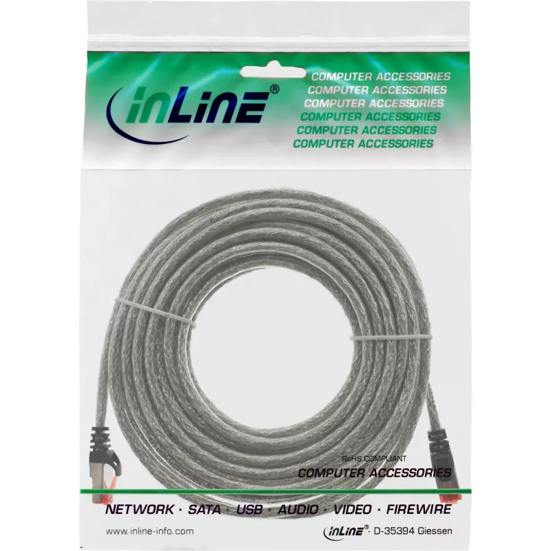 InLine Patchkabel S/FTP PiMF Cat.6 250MHz PVC Kupfer transparent 7,5 m