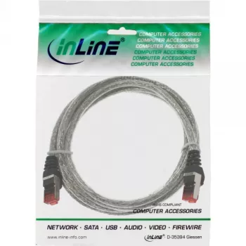 InLine Patchkabel S/FTP PiMF Cat.6 250MHz PVC Kupfer transparent 0,3m