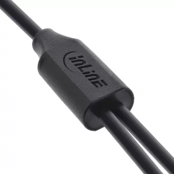 InLine USB 2in1 Y-Ladekabel, 1x USB-A Stecker auf 2x USB-C Stecker, schwarz 0,5m
