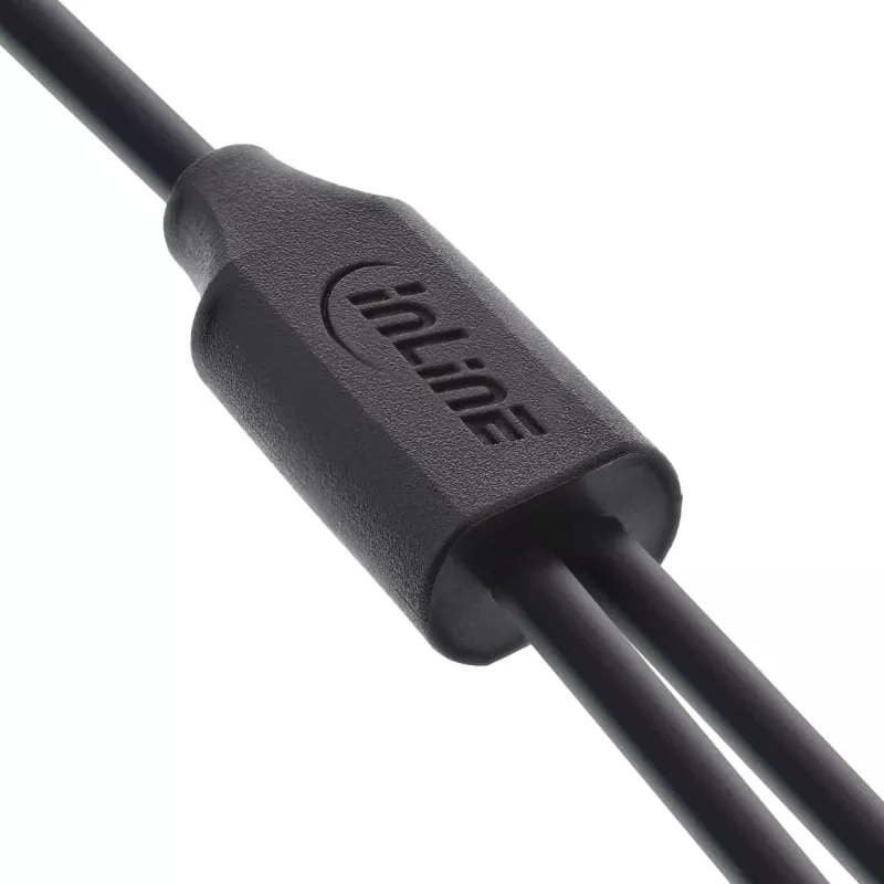 InLine USB 2in1 Y-Ladekabel, 1x USB-A Stecker auf 2x USB-C Stecker, schwarz 1 m