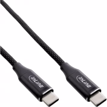 InLine Magnetisches USB-C-Kabel, USB-C Stecker/Stecker, 100 W, schwarz, 1 m