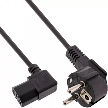 InLine 45 Stk. Bulk-Pack Netzkabel Typ F gewinkelt C13 rechtwinklig schwarz 1m