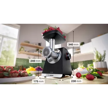 Bosch Serie 6 Fleischwolf 2100 W Schwarz, Silber