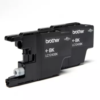 Brother LC1240BKBP2 Doppelpack Tintenpatronen, 2 x Schwarz, 600 Seiten