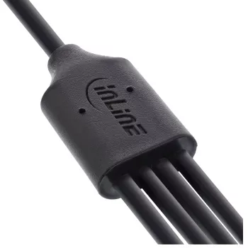 InLine USB 4in1 Y-Ladekabel, 1x USB-A Stecker auf 4x USB-C Stecker, Schwarz 1 m