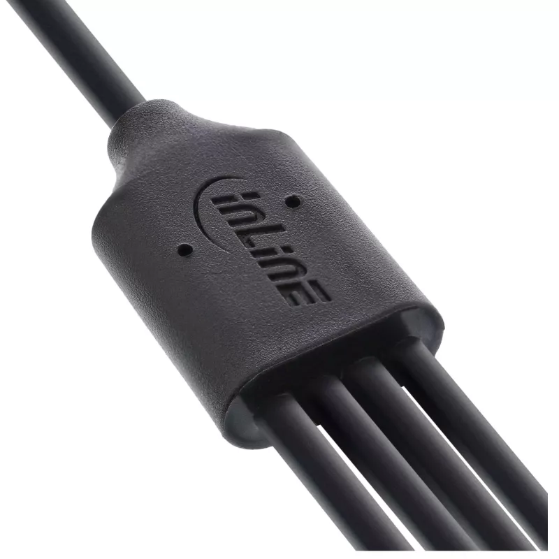 InLine USB 4in1 Y-Ladekabel, 1x USB-A Stecker auf 4x USB-C Stecker, Schwarz 1 m
