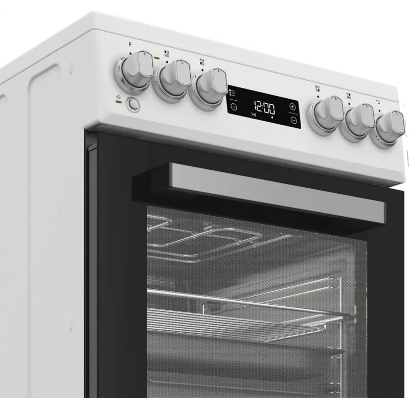 Whirlpool W5V5LCW Freistehender Herd Elektro-Kochfeld Glaskeramik Schwarz, Weiß