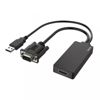 Hama 00200342 Videokabel-Adapter 0,15 m USB Typ-A + VGA (D-Sub) HDMI Schwarz