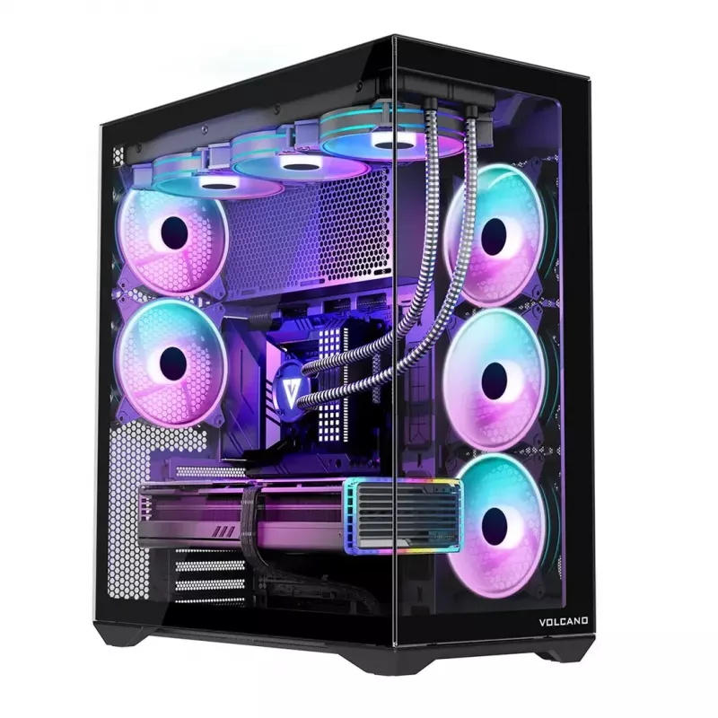 MODECOM Volcano SPACE XL ARGB Full-Tower-PC-Gehäuse — Full Tower, E-ATX-Unterstützung, gehärtetes Glas, ARGB, bis zu 440 mm GPU
