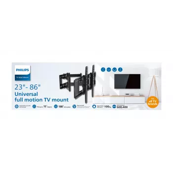 Philips SQM9640/00 Universal-TV-Wandhalterung, 23-86 Zoll, 55 kg, Schwarz