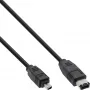 InLine FireWire 400 IEEE1394 Kabel, 4-Pin Stecker auf 6-Pin Stecker, 1,8 m, Schwarz