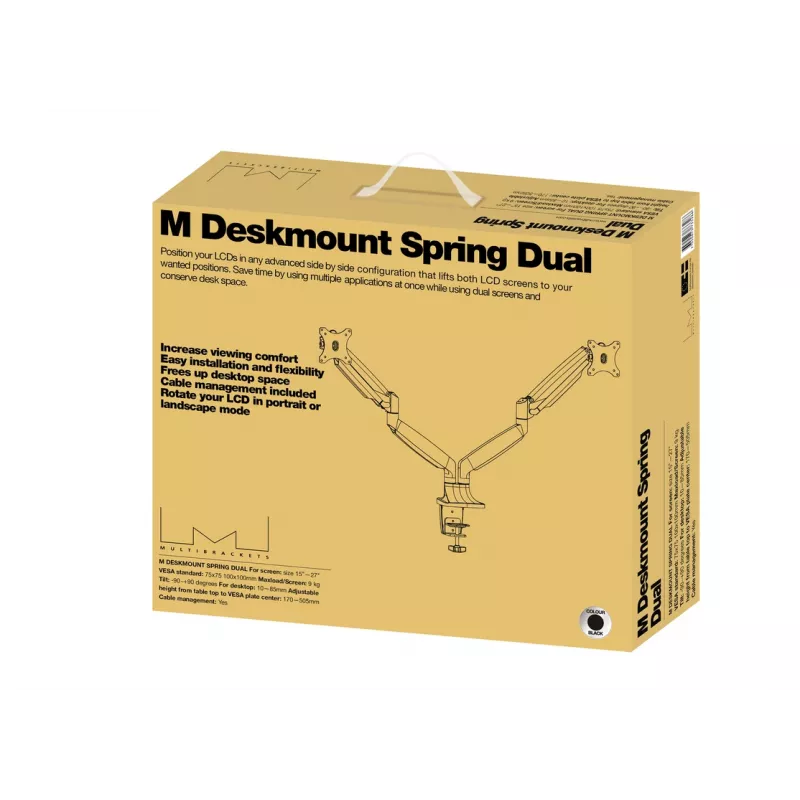 Multibrackets M Deskmount Gas Spring Dual Schwarz