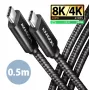 USB-C-zu-USB-C-Kabel AXAGON BUCM4X-CM05AB — USB4 Gen 3x2, 40 Gbit/s, 240 W, 0,5 m, schwarz