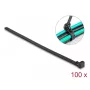 DeLOCK Wiederverwendbare hitzebeständige Kabelbinder, 300 x 7,6 mm, Schwarz, 100 Stück
