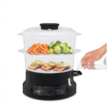 Tefal Minicompact VC139810 Dampfgarer 2 Körbe Freistehend 800 W Schwarz
