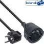 Stromverlängerungskabel InLine Typ F gewinkelt, 3 m, schwarz, 1 Steckdose, 230 V