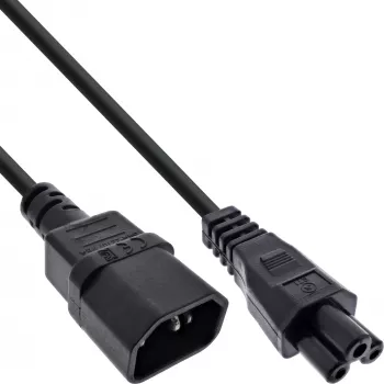 InLine Netzkabel, C14-Buchse auf C5-Stecker, schwarz, 1m