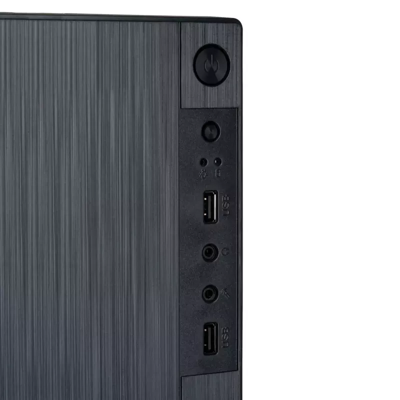 Akyga AK35BK Micro-ATX-PC-Gehäuse, Micro ATX / Flex ATX / Mini ITX, 2x USB 2.0, ohne Netzteil, schwarz
