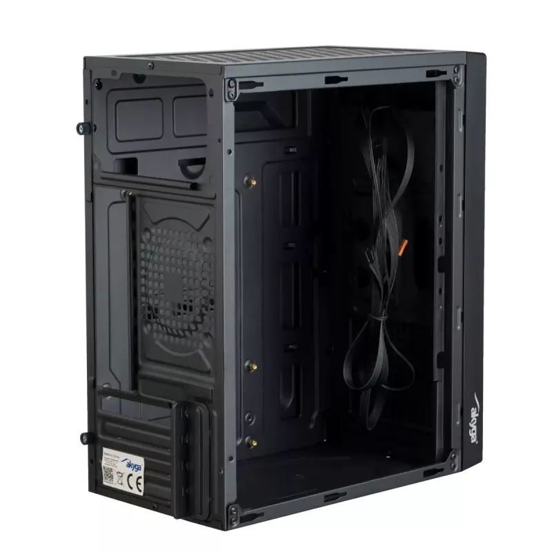 Akyga AK35BK Micro-ATX-PC-Gehäuse, Micro ATX / Flex ATX / Mini ITX, 2x USB 2.0, ohne Netzteil, schwarz