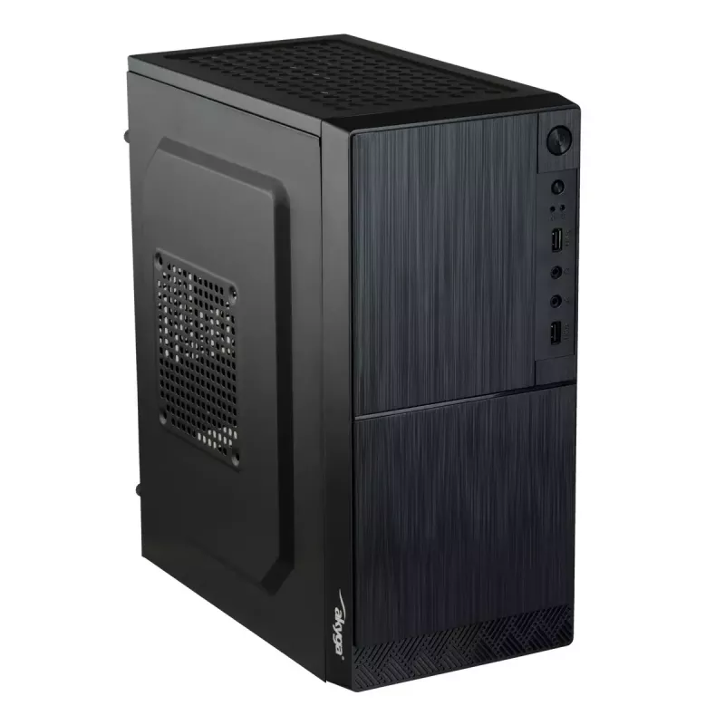 Akyga AK35BK Micro-ATX-PC-Gehäuse, Micro ATX / Flex ATX / Mini ITX, 2x USB 2.0, ohne Netzteil, schwarz