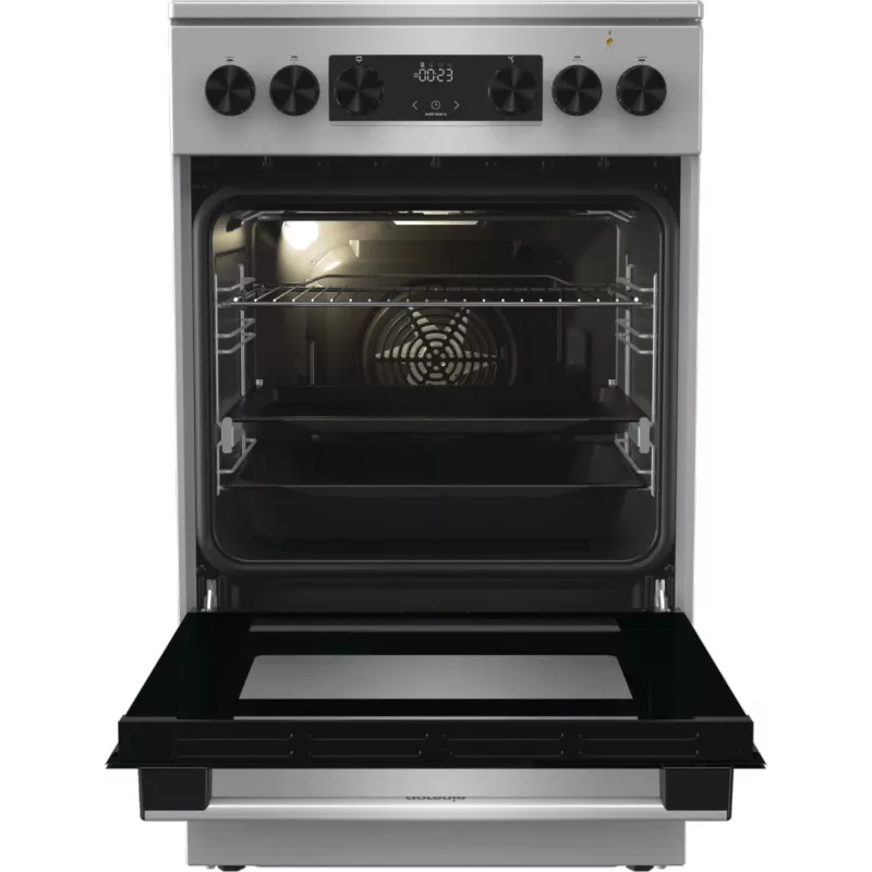 Gorenje GECS5C70XA Herd Freistehender Herd Elektro Glaskeramik-Kochfeld Edelstahl