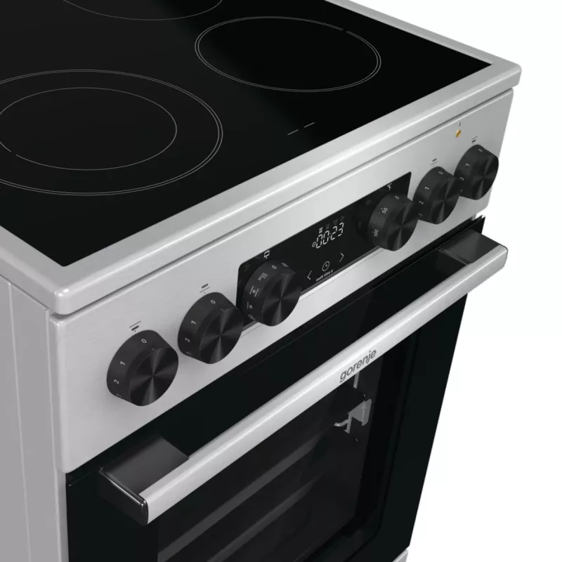 Gorenje GECS5C70XA Herd Freistehender Herd Elektro Glaskeramik-Kochfeld Edelstahl