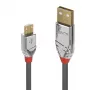 Lindy 1m USB 2.0 Type A to Micro-B Kabel, Cromo Line, 1 m, USB A, Micro-USB B, USB 2.0, 0.48 Gbit/s, Grau