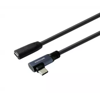 VivoLink USB-C Stecker gewinkelt auf Buchse Kabel 0,3 m, USB 3.2 20 Gbps