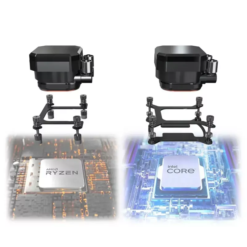 Montech HyperFlow Digital 240 Prozessor All-in-One-Flüssigkeitskühler 12 cm Schwarz 1 Stk.