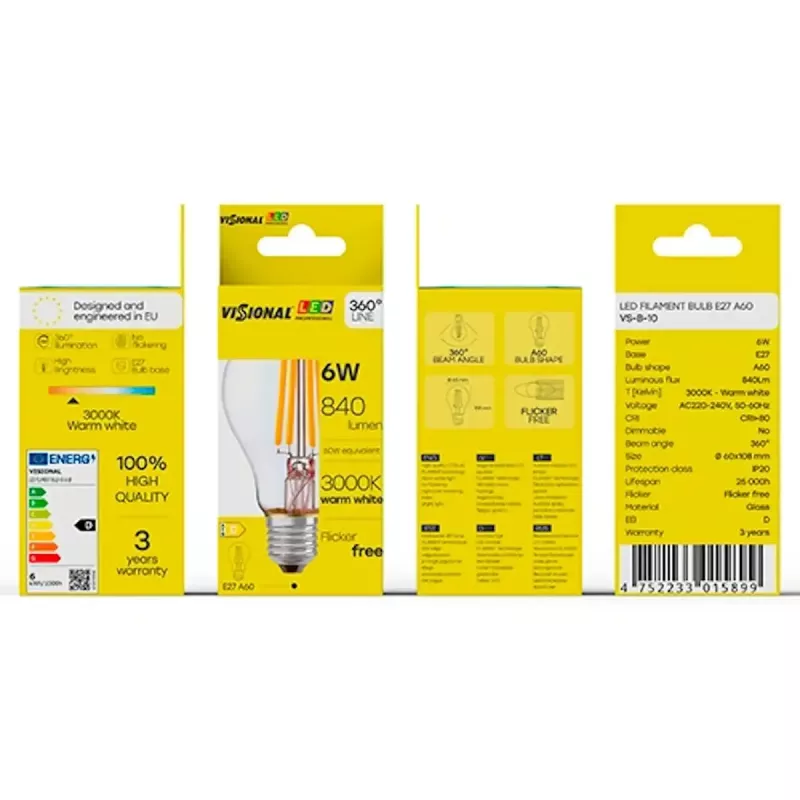VISIONAL VS-B-10 LED-Lampe, 6 W, 840 lm, 3000 K