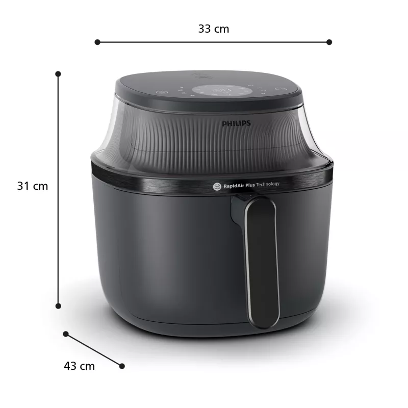 Heißluftfritteuse Philips 3000 Serie NA330/00 — 6,2 l, 1700 W, Touch-LED, schwarz