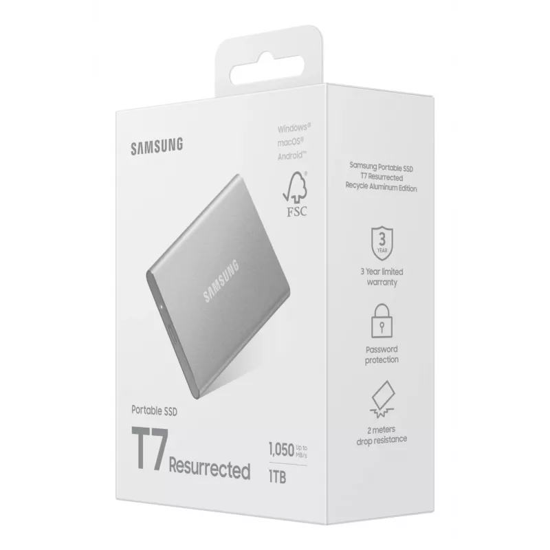 Samsung MU-PD1T0G/WW externe Solid-State-Drive 1 TB USB Type-C 3.2 Gen 2 (3.1 Gen 2) Silber