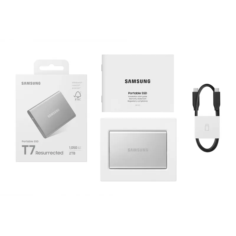 Samsung MU-PD2T0G/WW externe Solid-State-Drive 2 TB USB Type-C 3.2 Gen 2 (3.1 Gen 2) Silber