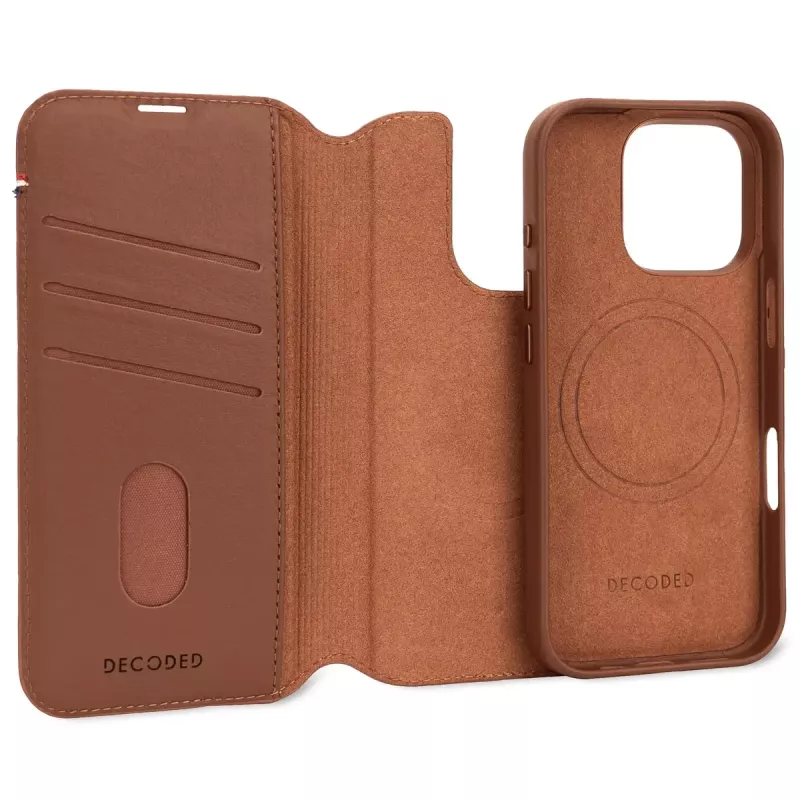 Wallet Case Decoded iPhone 16 Pro Max Braun 3 Kartenfächer