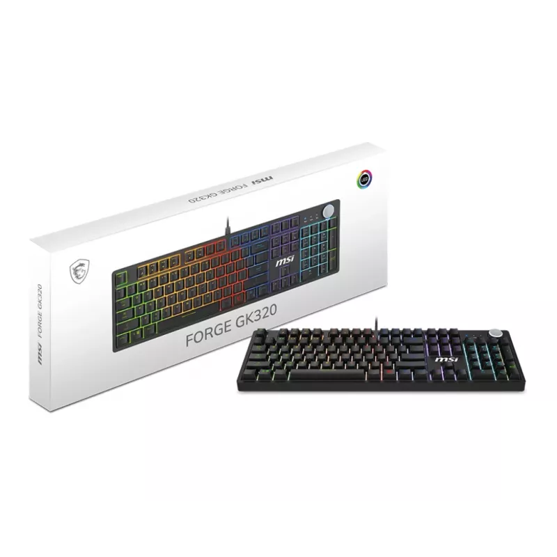 MSI FORGE GK320 RED Tastatur Gaming USB QWERTY US International Schwarz