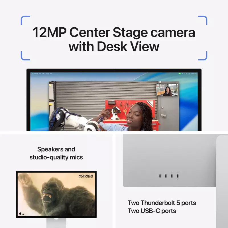 Monitor Apple Studio Display 27 Zoll 5K (5120×2880) LED, Standardglas, VESA-Halterung, Silber