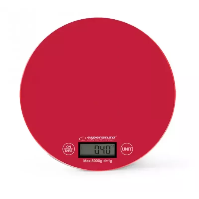 Elektronische Küchenwaage ESPERANZA EKS003R – 5 kg Kapazität, Tara, g/lb/oz, Rot