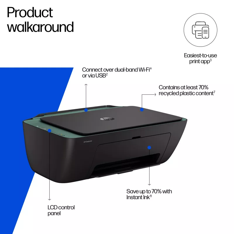 All-in-One Tintenstrahldrucker HP DeskJet 2923 – Farbe, Wi‑Fi, A4, 4800x1200 DPI