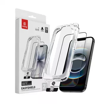 Tempered glass screen protector Crong EasyShield 2-Pack Full Glue für iPhone 16e / iPhone 14 / iPhone 13 / iPhone 13 Pro, Aluminosilikat, glänzend