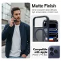 Crong Hybrid Matte Magnetic MagSafe Hülle für iPhone 17 Pro Max – PC+TPU, transluzentes Navy