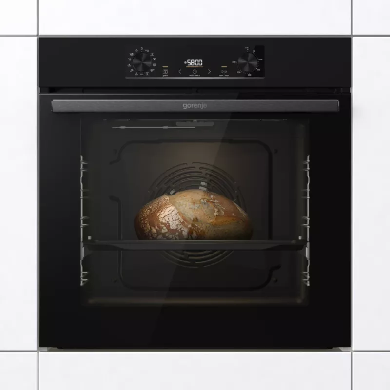 Gorenje Elektrischer Backofen BOS6737E06B RAL9005, Groß, Elektrisch, 77 l, 77 l, 2300 W, 300 °C
