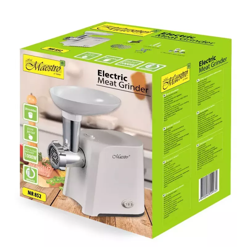 Fleischwolf Maestro MR852, 1000 W, weiß, Edelstahlmesser, Rückwärtsfunktion