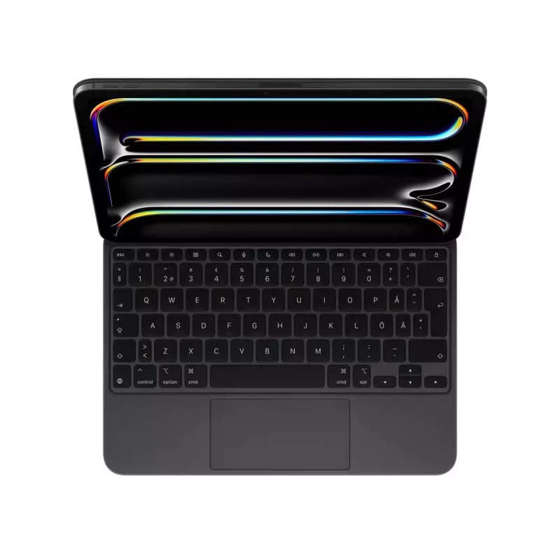 Apple Magic Keyboard QWERTY Schwedisch Schwarz Kabellos mit Trackpad