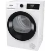 Gorenje Torktumlare DHNE82 BK040, Freistehend, Frontlader, Wärmepumpe, Weiß, Tasten, Drehregler, Rechts