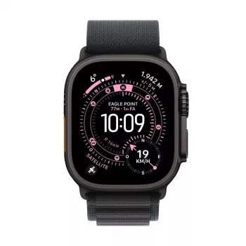 Apple Watch Ultra 3 GPS + Cellular 49mm Schwarzes Titangehäuse Schwarzes Alpine Loop Large