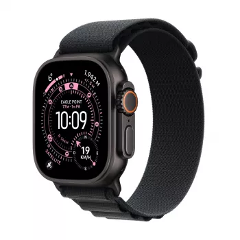 Apple Watch Ultra 3 GPS + Cellular 49mm Schwarzes Titangehäuse Schwarzes Alpine Loop Large