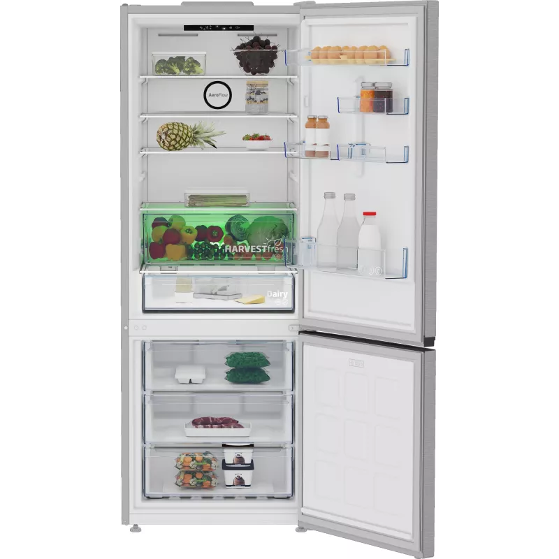 Beko B3RCNE564HXB Kühl-Gefrierkombination Freistehend 490 L Silber