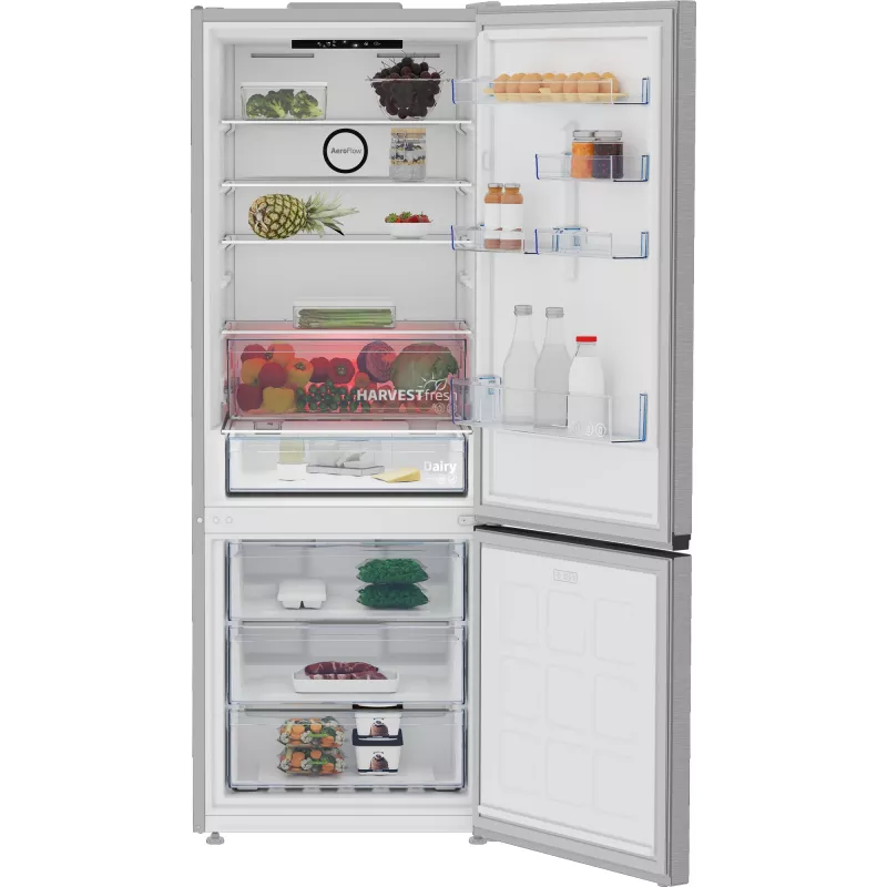 Beko B3RCNE564HXB Kühl-Gefrierkombination Freistehend 490 L Silber