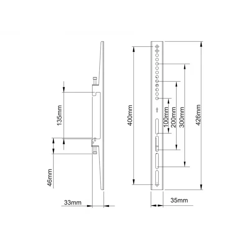 Flachbildschirm-Montagearm Multibrackets M Pro Series Fixed Arms 400 mm