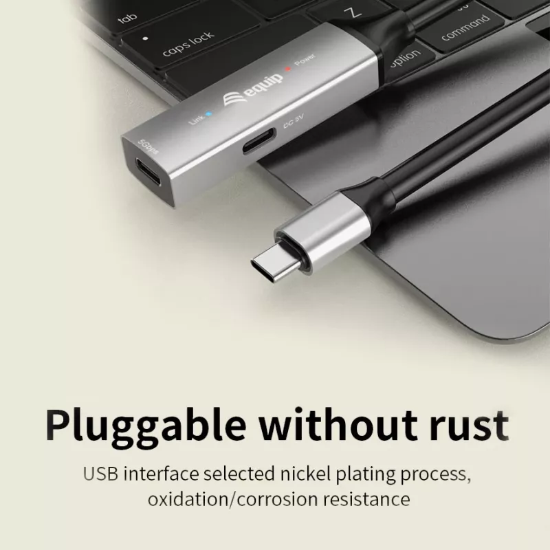 USB-C auf USB-C aktives Verlängerungskabel EQUIP 10 m, USB 3.2 Gen 1 (5 Gbit/s), schwarz
